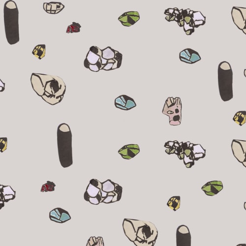Gemstones, Talc | Fabric in Linens & Bedding by Philomela Textiles & Wallpaper