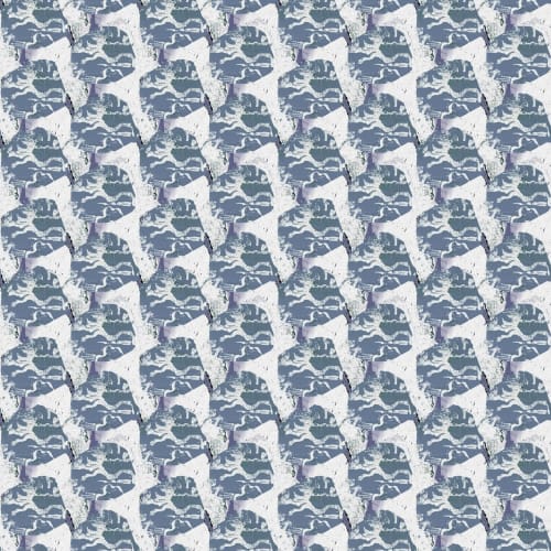 Society Islands, Navy | Fabric in Linens & Bedding by Philomela Textiles & Wallpaper