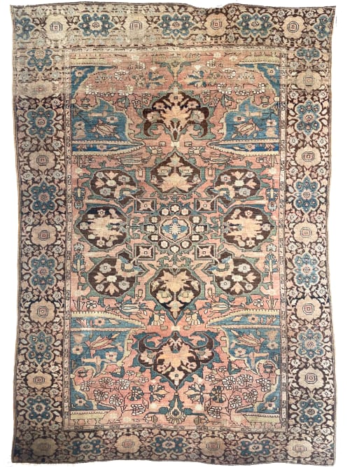 BEAUTIFUL Antique Ferahan Sarouk | Island Sky Hues - Blues | Area Rug in Rugs by The Loom House