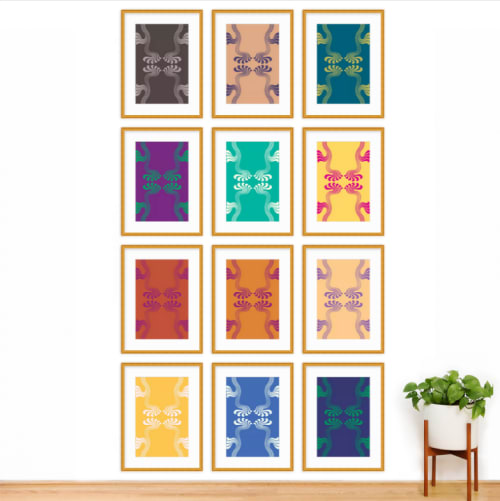 Art Nouveau Paisley Gallery Wall - The Floor to Ceiling Grid | Prints by Odd Duck Press