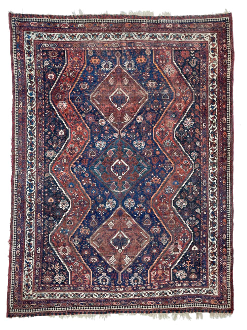 BEAUTIFUL Vintage Rug | Copper, Clay, Navy with Deep Emerald | Area Rug in Rugs by The Loom House