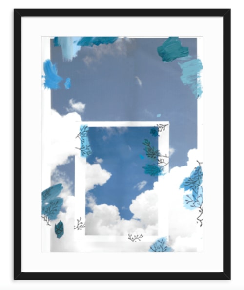 Floral Sky Collage Art Print | Paintings by Kevin Francis Design