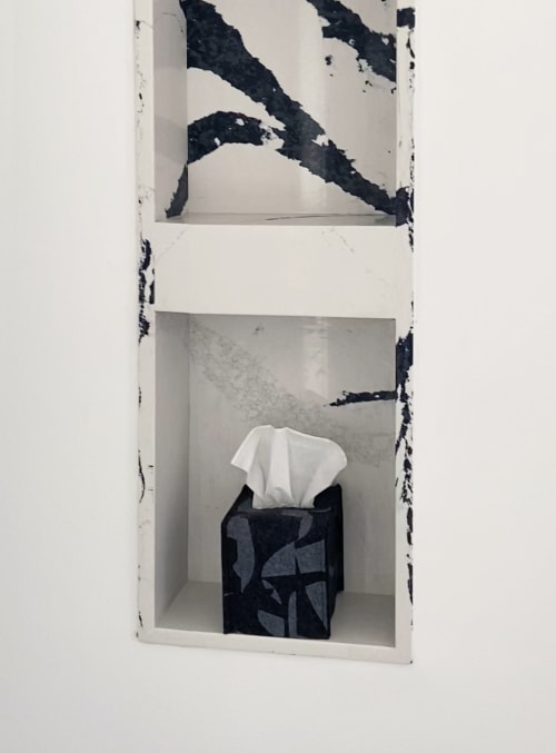 Tissue Box Cover Fragment Charcoal | Decorative Box in Decorative Objects by Lorraine Tuson