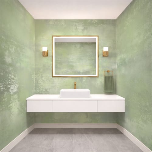 Spring Green Plaster - Luxe Textures Luxury Wallpaper Mural | Wall Treatments by ELLE WALLS