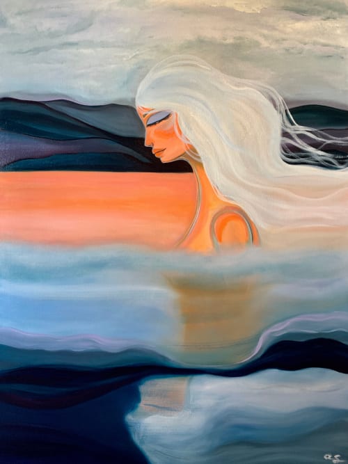 High Tide - 36"x48" | Oil And Acrylic Painting in Paintings by Amy Straley