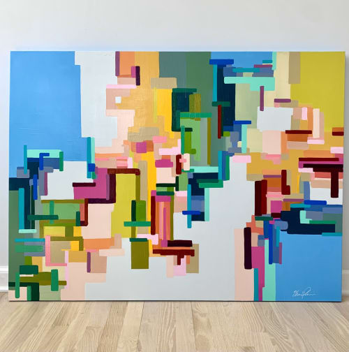 Building Blocks | Oil And Acrylic Painting in Paintings by Shiri Phillips Designs