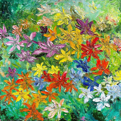 Mini Lilies | Oil And Acrylic Painting in Paintings by Checa Art