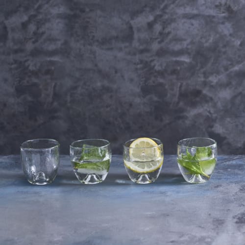 Pebbled Punt Glasses - Set of 4 | Drinkware by The Collective