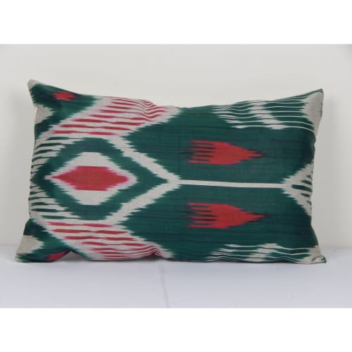 Uzbekistan Ikat Lumbar Pillow Cover Cushion, Handmade Decora | Pillows by Vintage Pillows Store