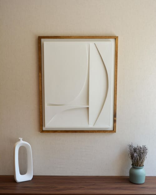 No. 123 Japandi Plaster Wall Relief - Scandinavian Neutral Decor | Decorative Objects by Joseph Aurelius