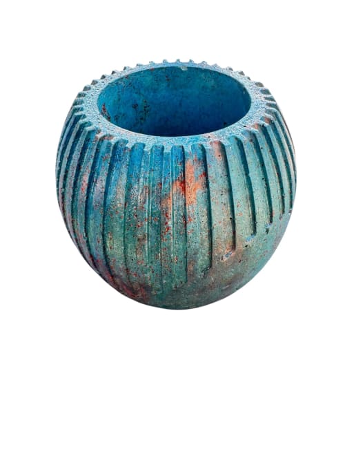 Tectonic Pintuck Orb Classic Planter | Vases & Vessels by RAW & UNIQ