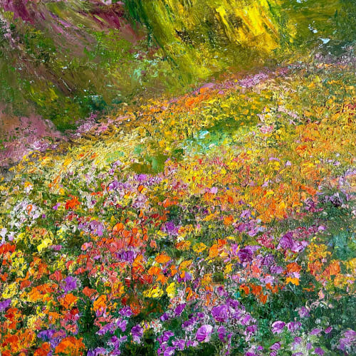 Golden Superbloom | Oil And Acrylic Painting in Paintings by Checa Art