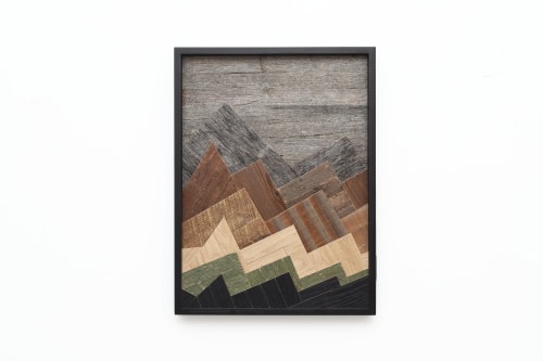 Distant Mountains: wood mountainscape 24"x32" | Wall Hangings by Craig Forget