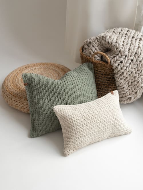 Plain crocheted cushion | Pillows by Anzy Home