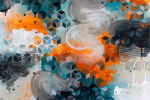 Threaded - 24"x36" Original Painting | Mixed Media by Heather Robinson