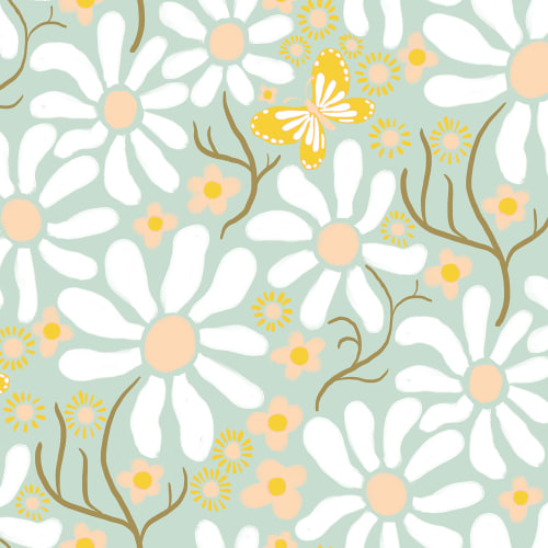 Spring Daze Removable Fabric Wallpaper - Peel and Stick! | Wallpaper by Samantha Santana Wallpaper & Home