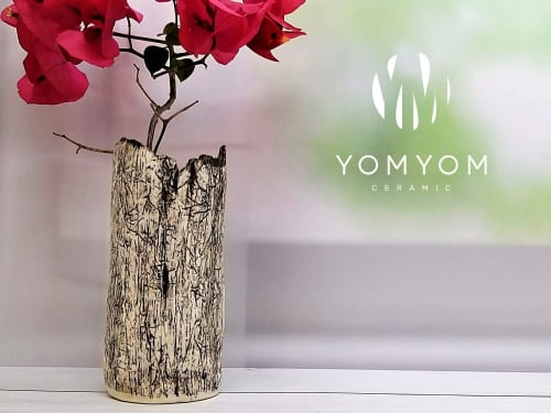 Handcrafted Rustic Ceramic Flower Vase | Vases & Vessels by YomYomceramic