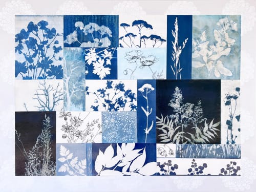 Alpine Botanical Quilt One | Paintings by Kathy Ferguson Art
