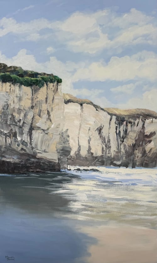 Tunnel Beach Dunedin | Oil And Acrylic Painting in Paintings by Meredith H