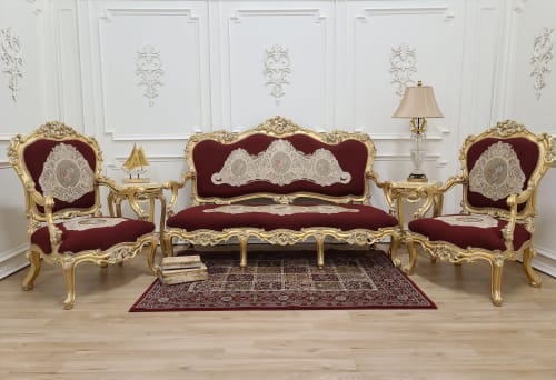 Liseron des champs, French Style ,24k Powdered Gold Leaf , H | Couches & Sofas by Art De Vie Furniture
