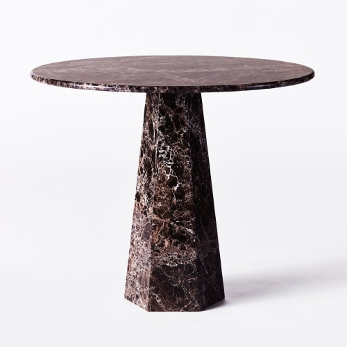 Hexagon Dining Table Dark Emperador | Work by District Loom