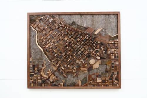 Vancouver Cityscape 44.5" x 36.5" x 4" | Wall Sculpture in Wall Hangings by Craig Forget