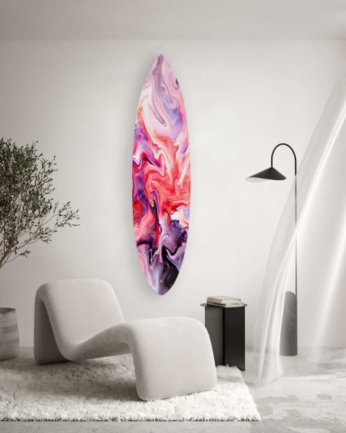 Abstract Purple Pattern Acrylic Surfboard Wall Art | Wall Sculpture in Wall Hangings by uniQstiQ