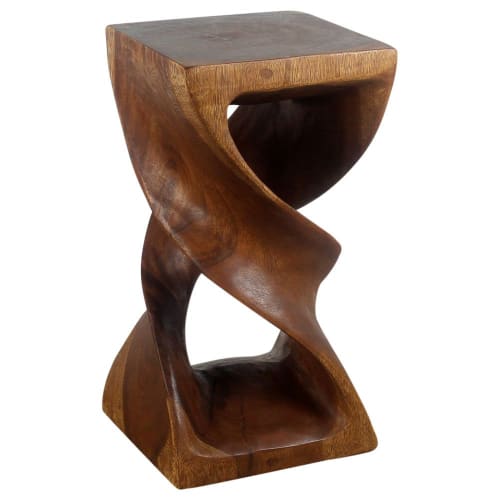 Haussmann® Wood Double Twist Stool Table 12 in SQ x 23 in | Chairs by Haussmann®