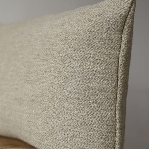 Nubby Beige Wool Large Lumbar Pillow 16x24 | Pillows by Vantage Design
