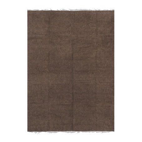 Vintage Brown Camel Hair Blanket Kilim Rug 5'5'' X 7'1''