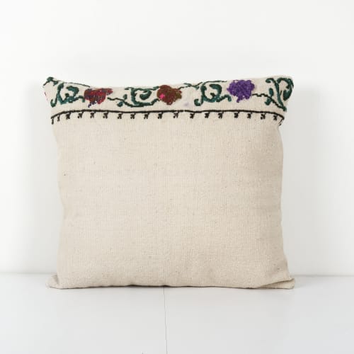 Needlepoint Tapestry Aubusson Woven Small Kilim Pillow Cover | Pillows by Vintage Pillows Store