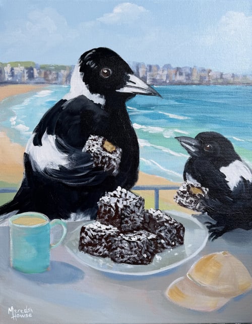 Bondi Lamington - Original painting | Oil And Acrylic Painting in Paintings by Meredith H