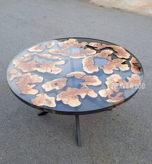 Custom round epoxy table, olive table, epoxy table | Tables by Brave Wood