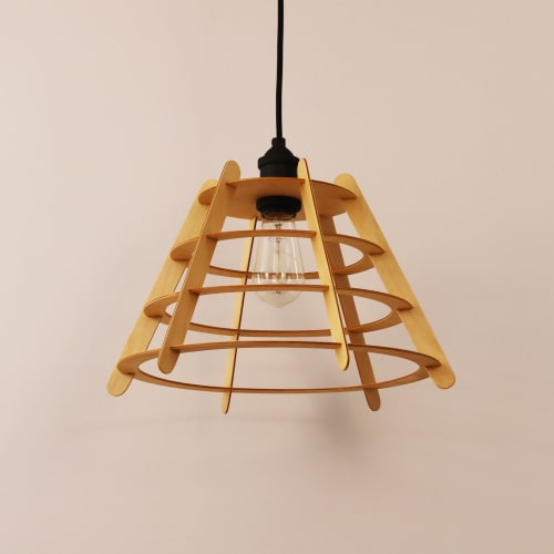 The cylinder - Wooden hanging lamp (Price taxes included) | Pendants by Slice of wood / Tranche de bois