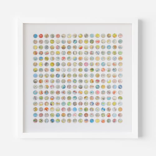 Two Hundred and Fifty Six World Map Dots Collage | Paintings by Amelia Coward