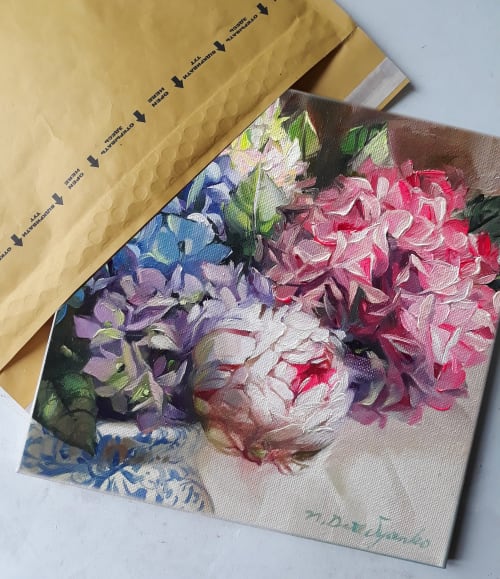 Hydrangea flower paintings, Peony painting original | Paintings by Natart