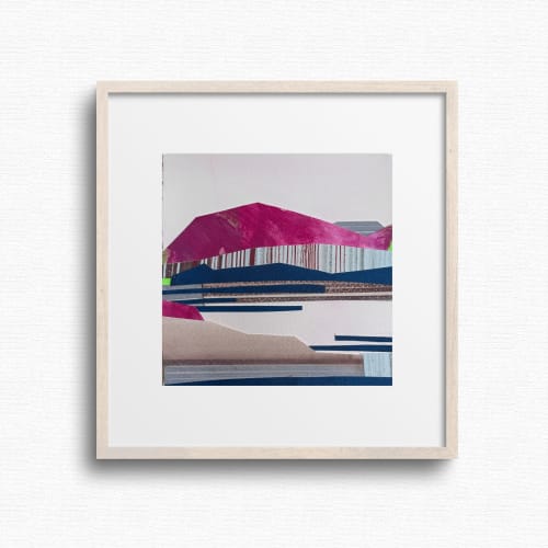 6x6 Original Collage Art | Halfmoon Bay by Shilo Ratner | Work by Shilo Ratner