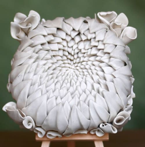 Dahlia Decorative 3D Wall Tile | Wall Sculpture in Wall Hangings by Leramic