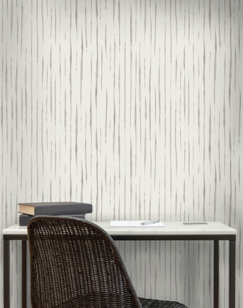 Inky Stripe Wallpaper in Taupe | Wall Treatments by Eso Studio Wallpaper & Textiles