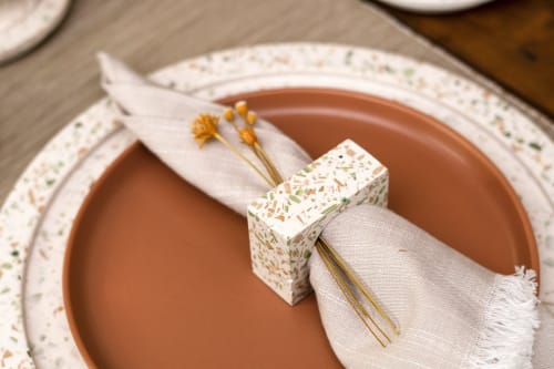 Terrazzo Napkin Rings Set - Eggshell | Tableware by Tropico Studio