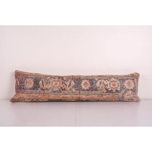 Muted Color Antique Carpet Rug Pillow, Faded Unique Long Sof | Pillows by Vintage Pillows Store