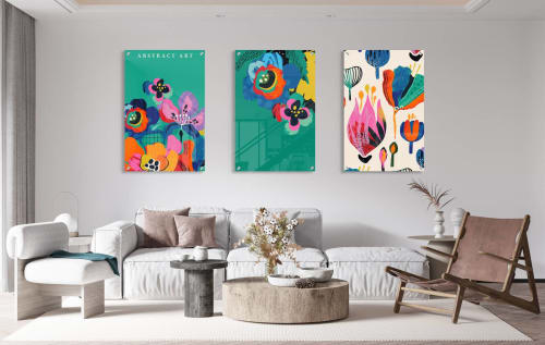 Abstract Art Set of 3 Prints Modern Wall Art Modern Artwork | Prints by uniQstiQ