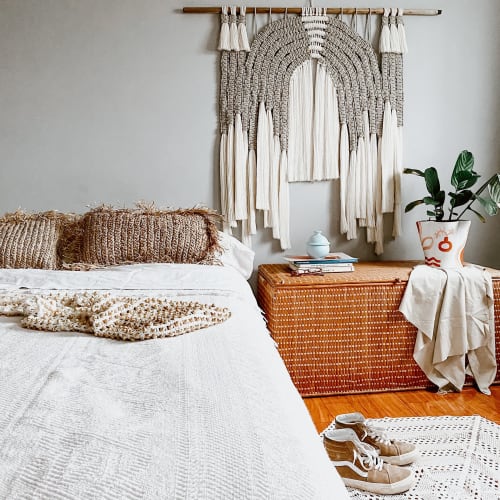 Rainbow Macrame Wall Hanging Fiber Art | Wall Hangings by Ranran Design Studio by Belen Senra