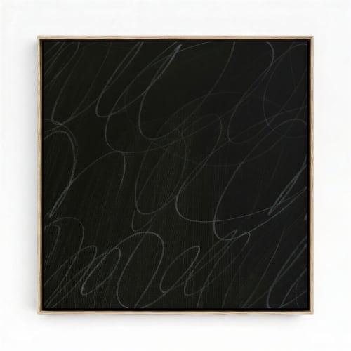 Gestural Marks in Charcoal by DSCVR Art Framed Square Canvas | Paintings by ArtCollectiv