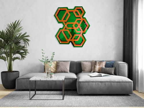 Large Acrylic Hexagon Wall Art / Custom Colors / Made In USA | Wall Hangings by uniQstiQ