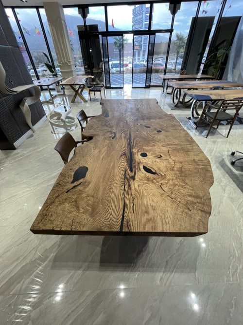 One Piece Chesnut Table - Live Edge Conference Table | Tables by Tinella Collection