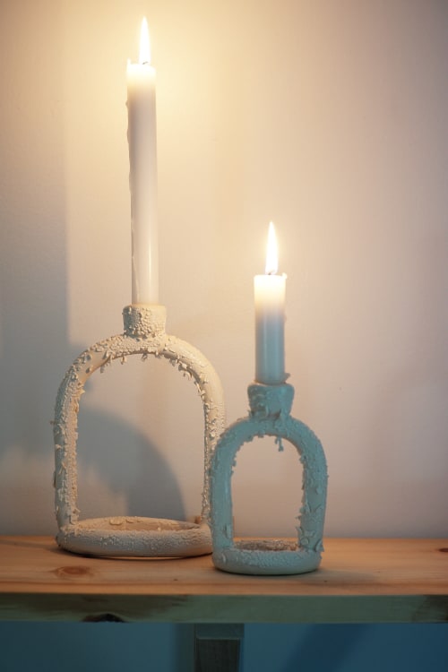 Handmade Ceramic Arc Candlestick Holders | Candle Holder in Decorative Objects by MUDDY HEART