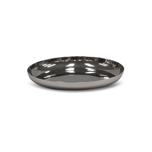 Modern Large Plate In Stainless Steel | Platter in Serveware by Tina Frey