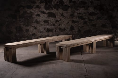 Solid Teak Bench with Natural Finish | Benches & Ottomans by NO AGE FURNITURE STUDIO