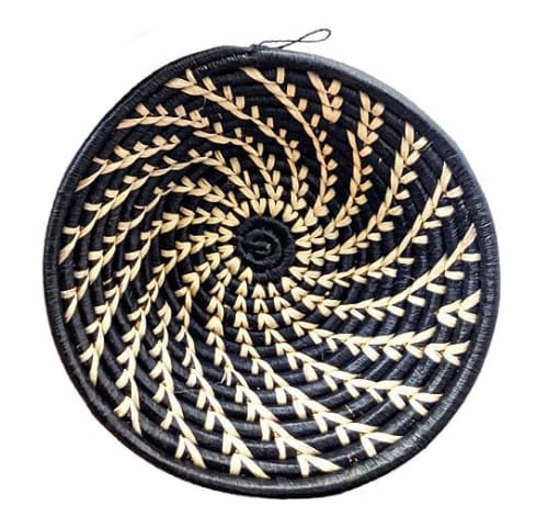 Small Black White Woven African Basket | Storage Basket in Storage by Reflektion Design